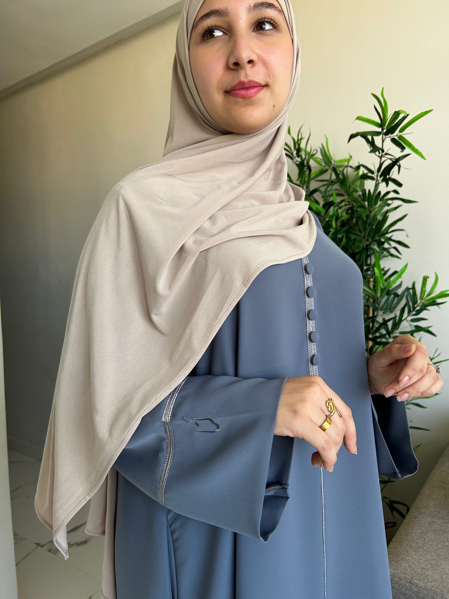 Abaya with Moroccan detailing ~grey~