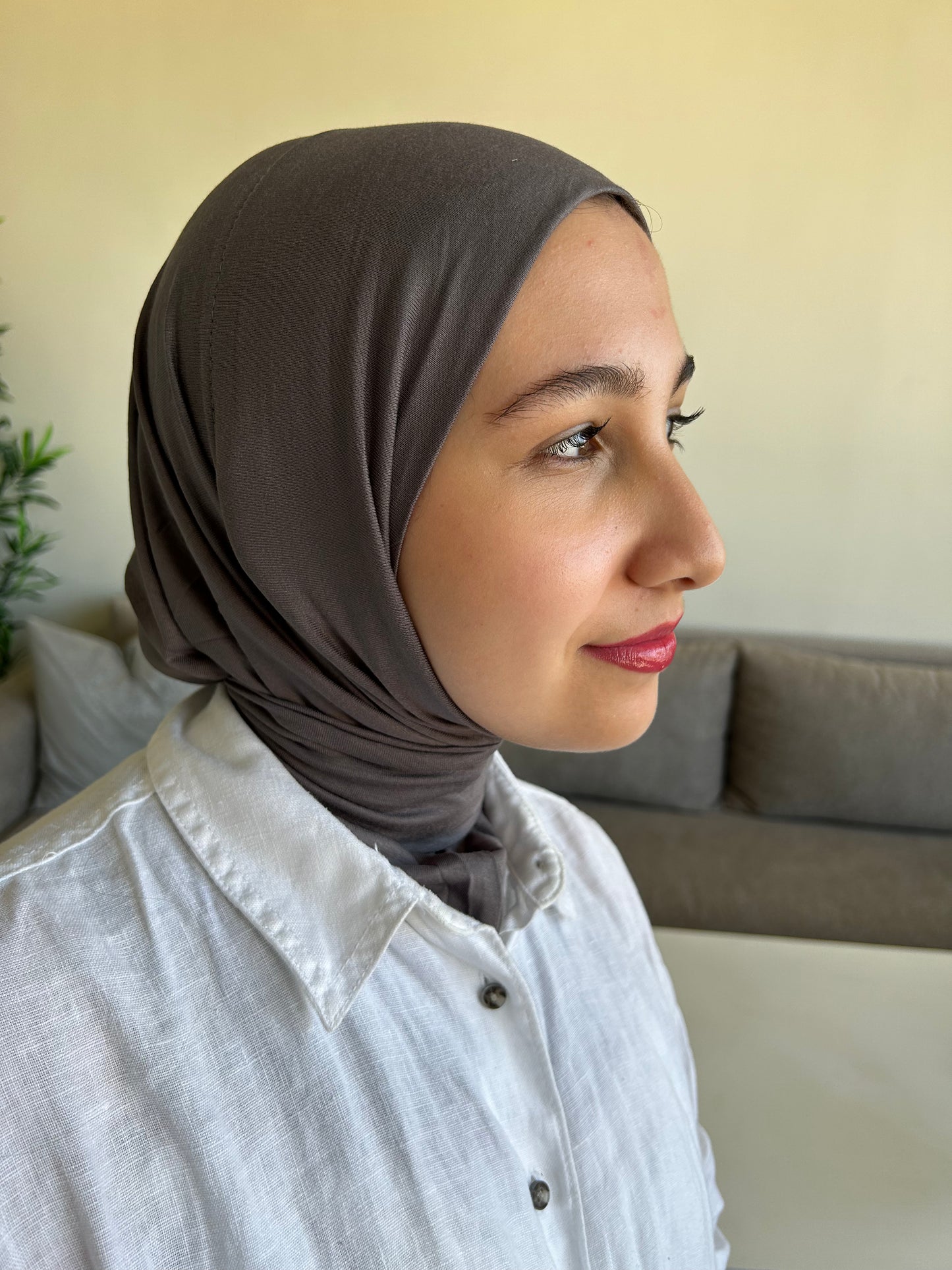 Instant Hijab cotton ~charcoal~