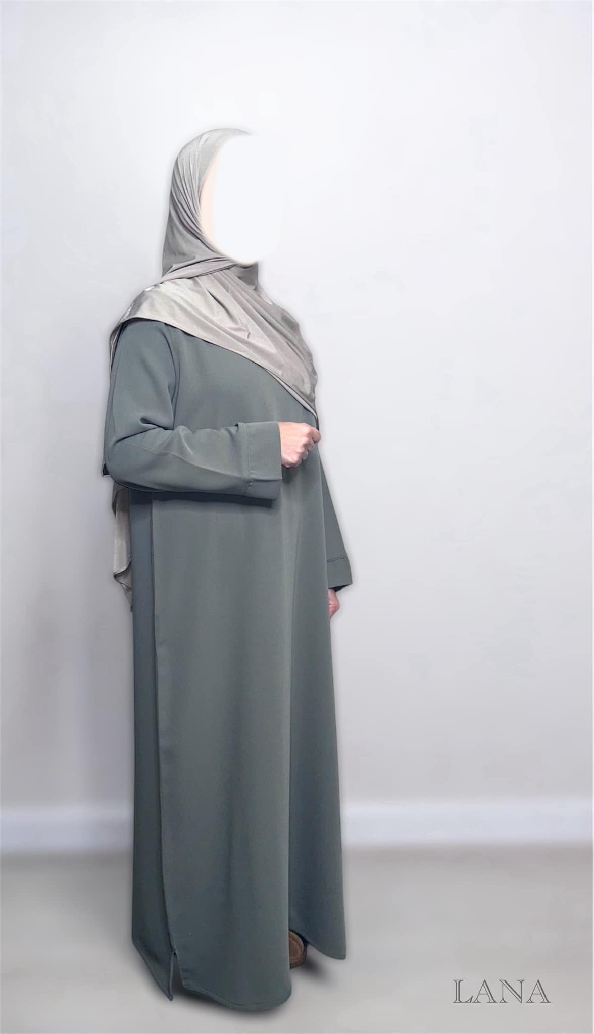 Split sleeve - Premium Crepe Classic Abaya - KHAKI -