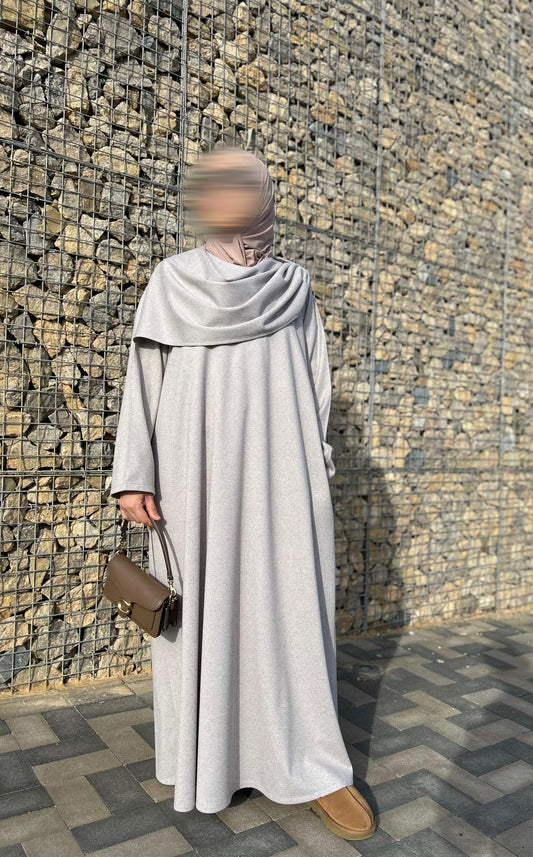 Tweed Abaya - AL ADAN - Beige'grey