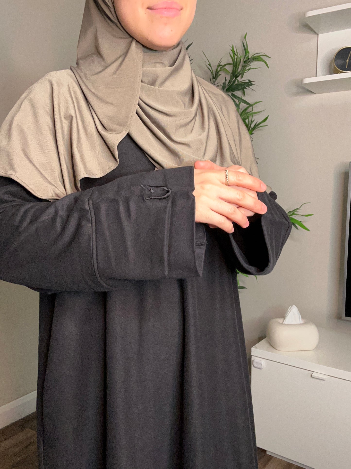 Cashmere abaya -black-