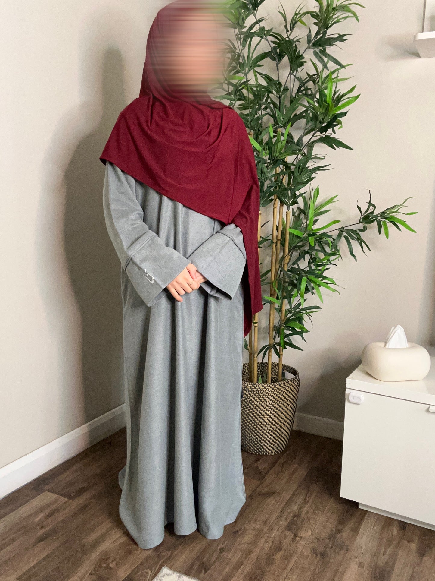 Cashmere abaya -Grey-
