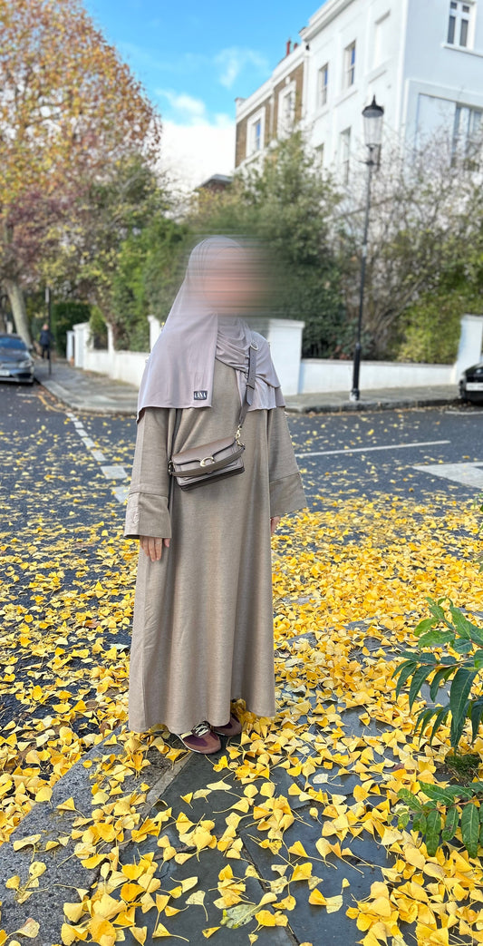 Cashmere abaya -dark beige-