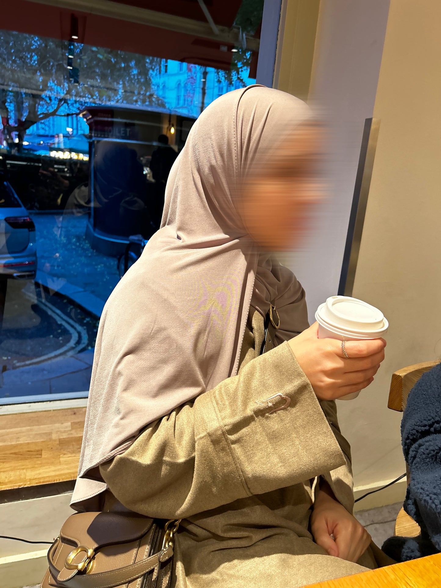 Cashmere abaya -dark beige-