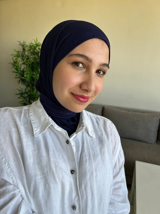 Instant Hijab cotton ~navy~